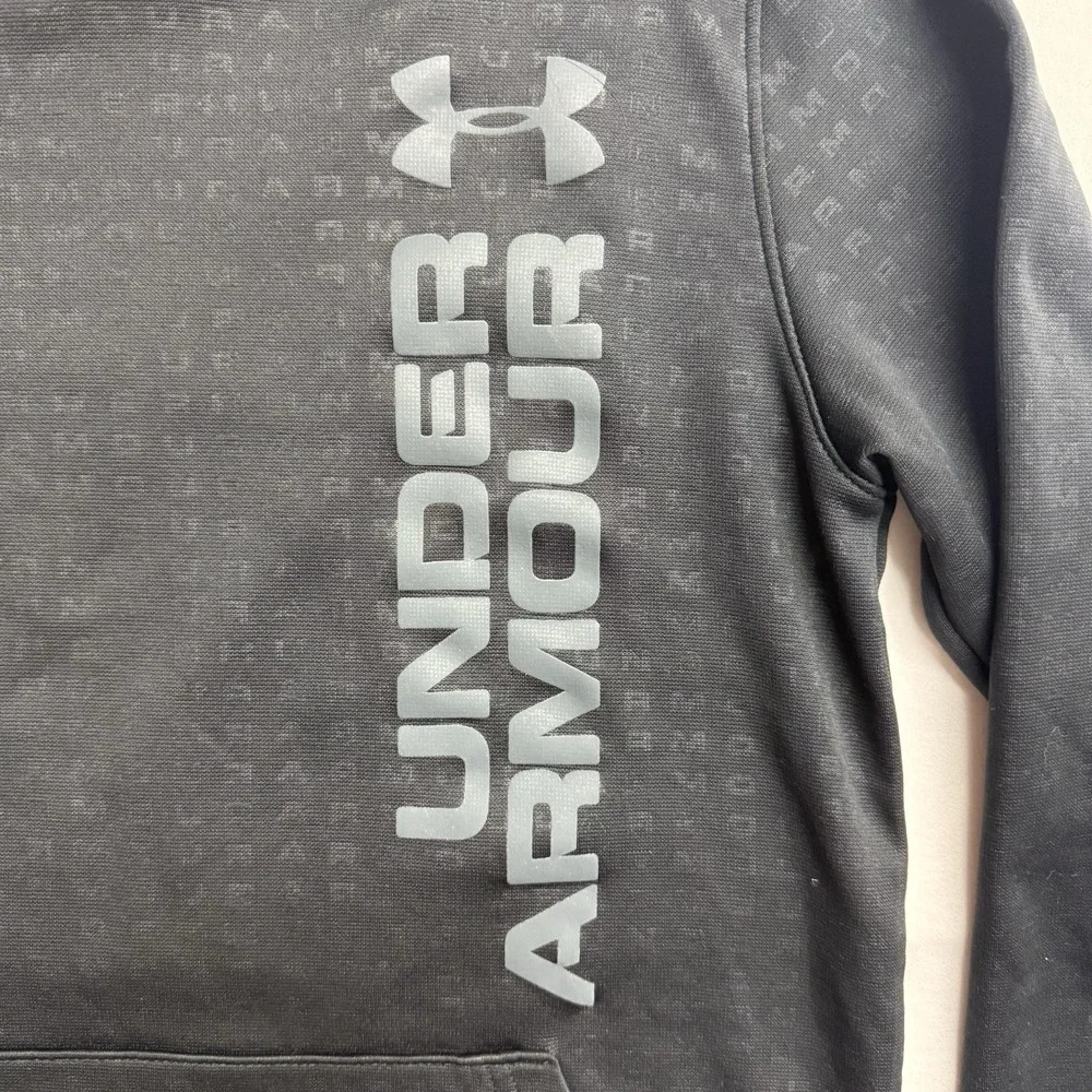Under Armour Youth‎ Large ColdGear Hoodie Black Loose Fit Pullover YLG